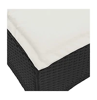 Reclining Garden Sofa Black Pe Rattan