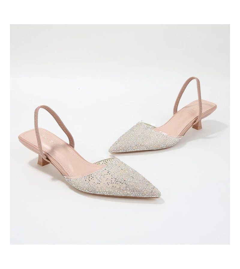 Berness Mara Slingback with Pearls and Rhinestones