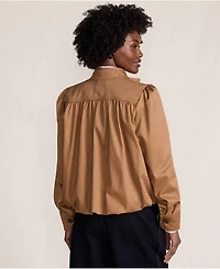 Lands' End Women's Drapey Twill Bubble Hem Jacket