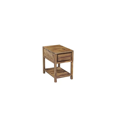 Porter Designs Urban Solid Sheesham Wood End Table, Natural