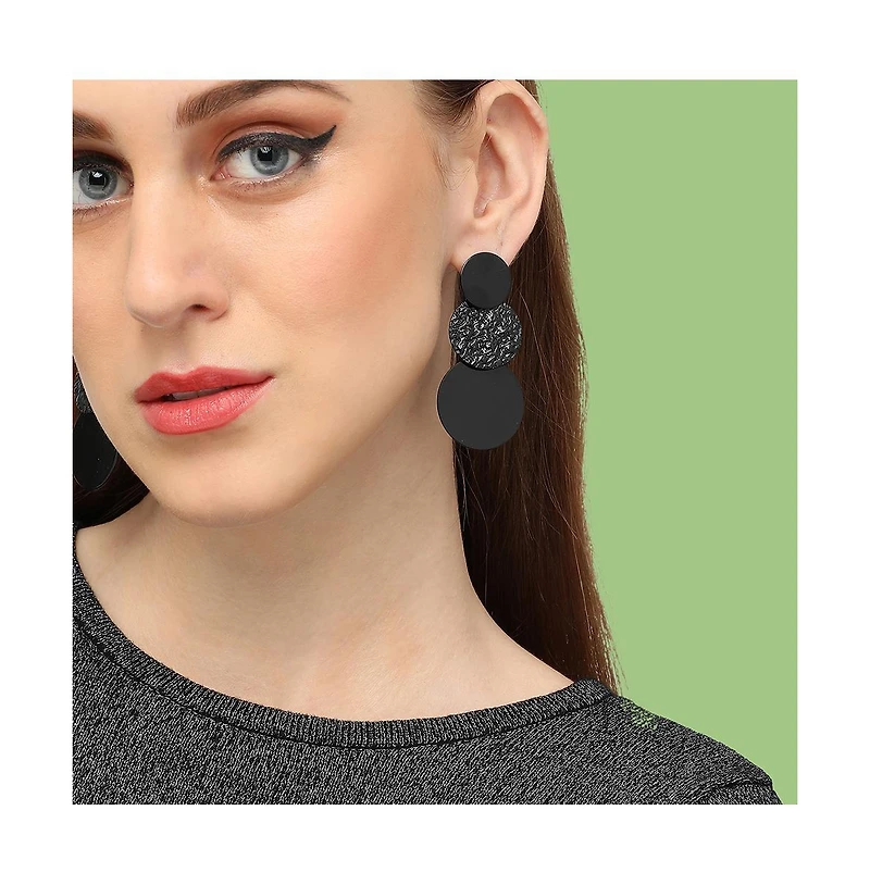 Sohi Circular-Dent Drop Earrings