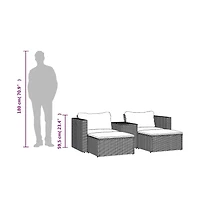 Garden Sofa Set Black, Cream White