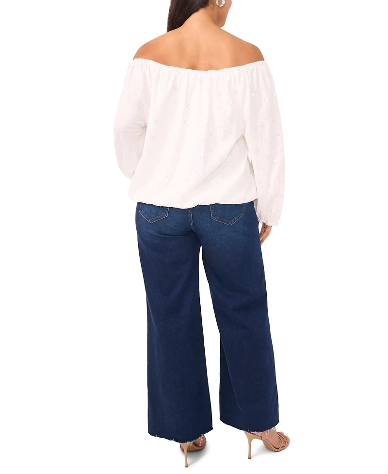 Vince Camuto Plus Off-The-Shoulder Bubble Sleeve Top