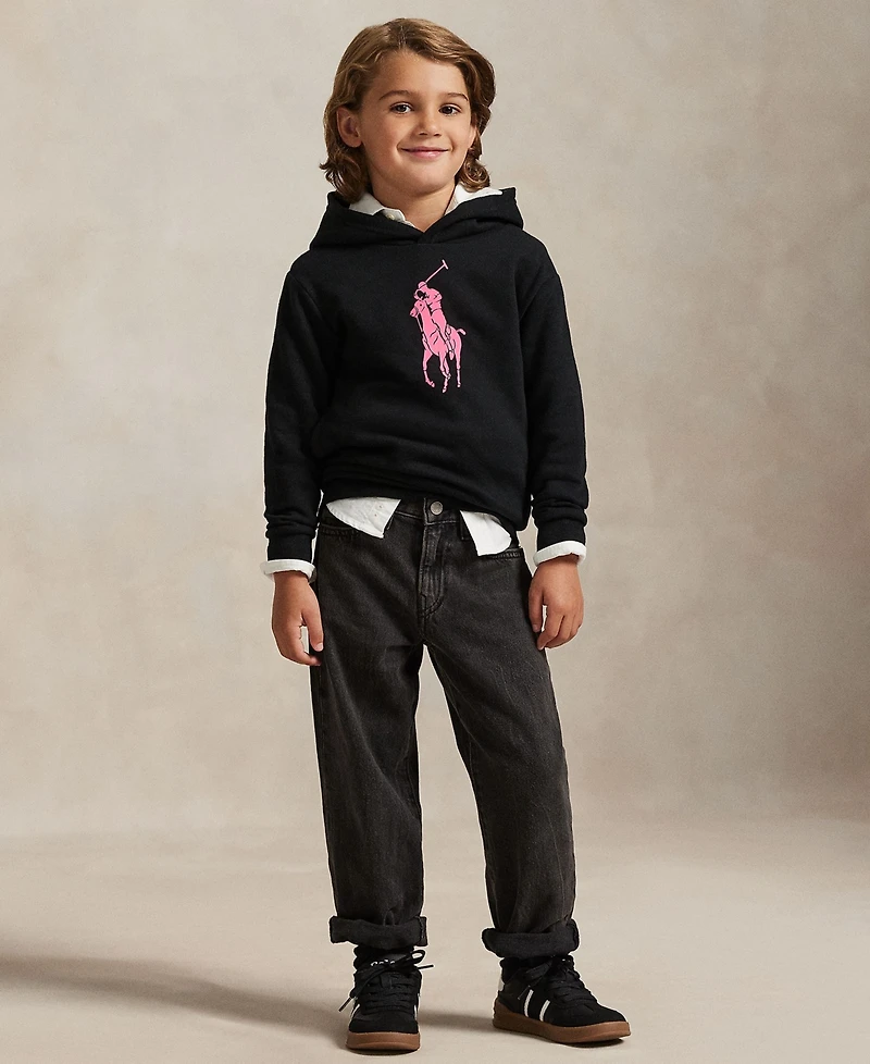Polo Ralph Lauren Toddler and Little Boys Pink Pony Fleece Hoodie
