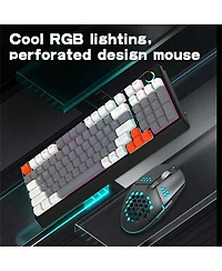Gaming Keyboard And Mouse Combo, Rgb Lights, Usb Wired Keyboard And Mouse Set, Lightweight And Easy To Use, Mechanical Feeling For PS4 Pc Laptop,Black