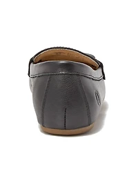 Lands' End Women's Wide Width Comfort Suede Leather Slip On Loafer Shoes