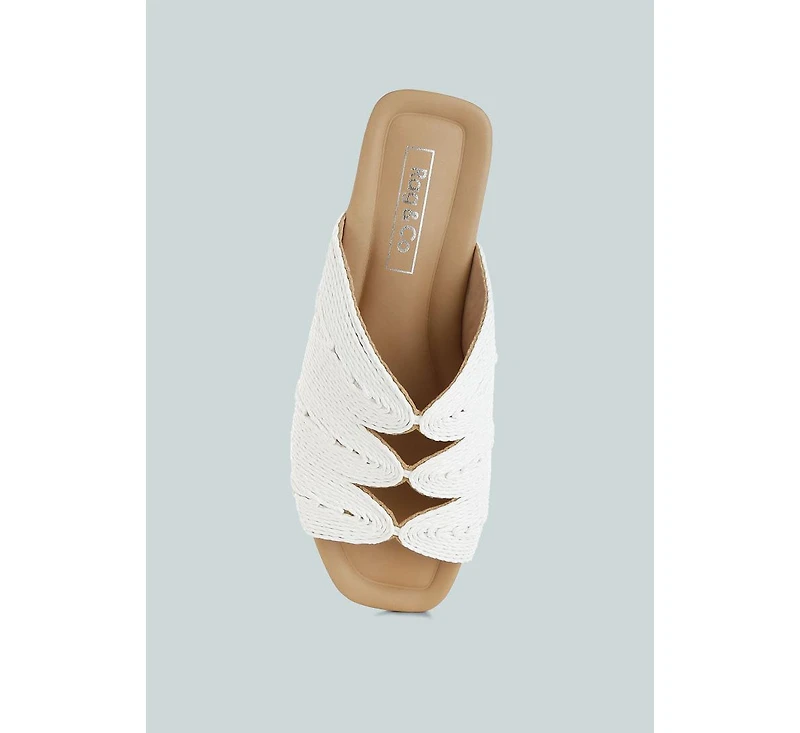 Rag & Co Daisy Doe Raffia Square Toe Flats Women