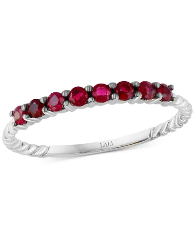 Lali Jewels Ruby Ring (0.36 ct. t.w.) in 14K White Gold