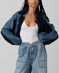 Blank Nyc Women's Mixed Media Long-Sleeve Sweater