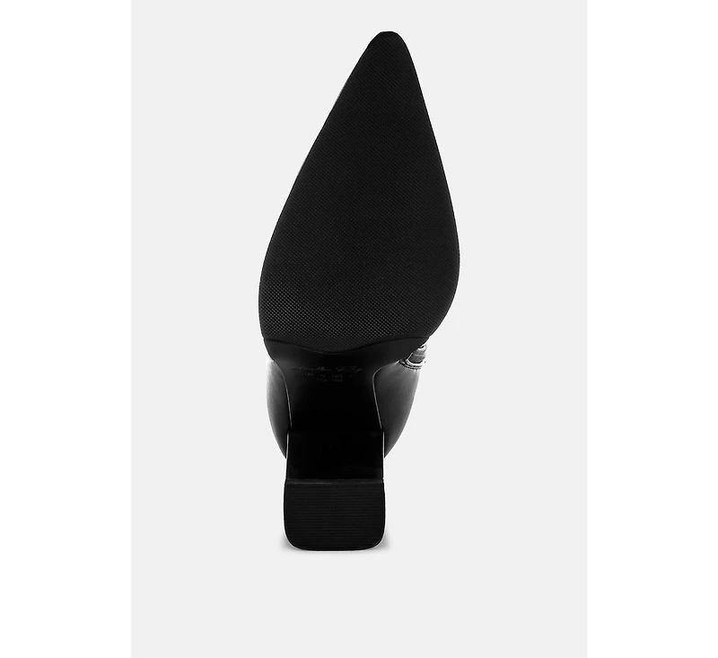 London Rag Hatter Pointed Toe Faux Leather Boots Women