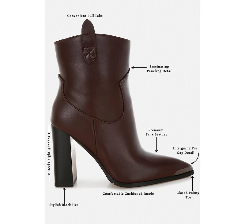 London Rag Hatter Pointed Toe Faux Leather Boots Women