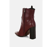 London Rag Hatter Pointed Toe Faux Leather Boots Women