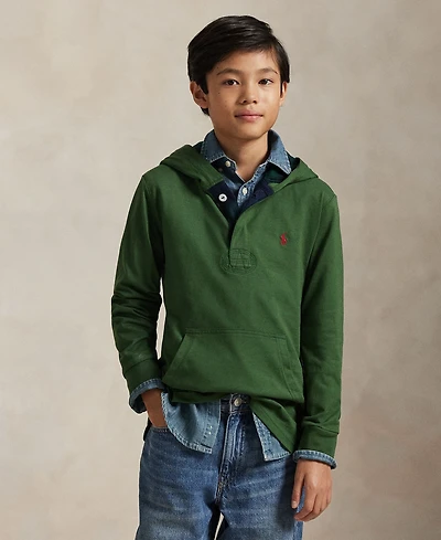 Polo Ralph Lauren Boys 8-20 Hooded Long Sleeve Rugby Sweatshirt