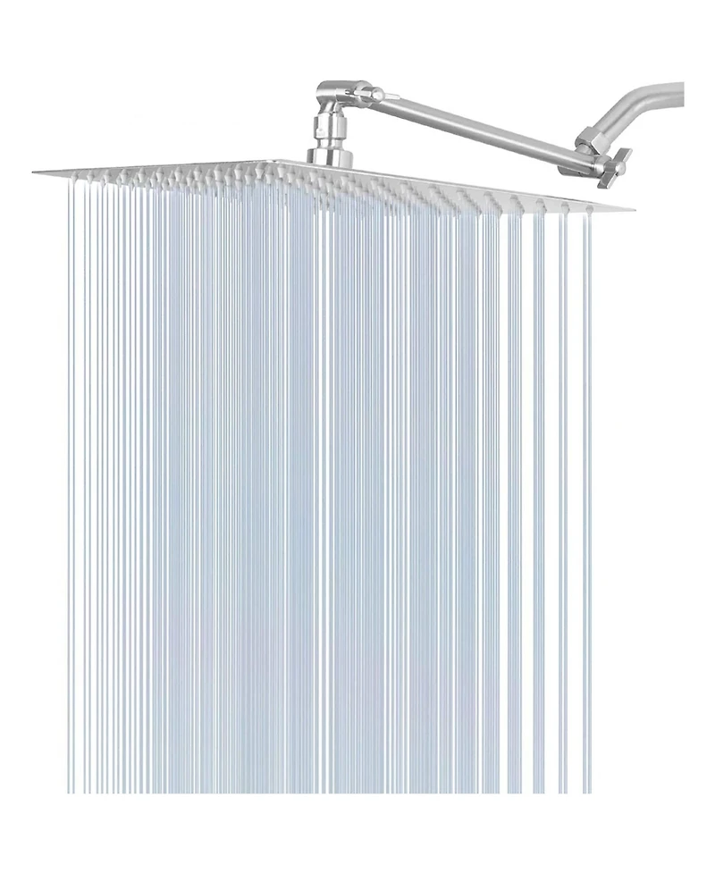 Rainsken Chrome 10" Square Rainfall & High Pressure Stainless Steel Bath Shower Head