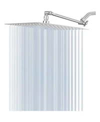 Rainsken Chrome 10" Square Rainfall & High Pressure Stainless Steel Bath Shower Head