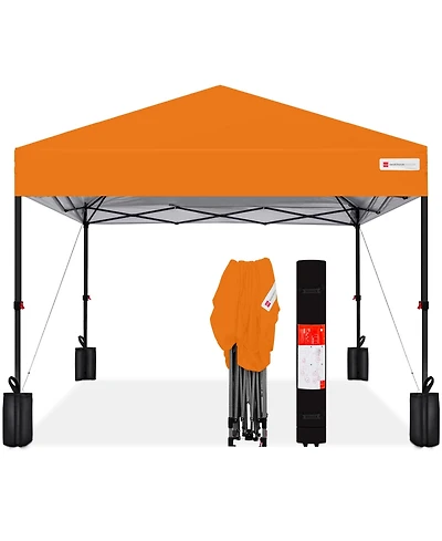 Best Choice Products 12x12ft Easy Setup Pop Up Canopy w/ 1-Button Setup, Wheeled Case, 4 Weight Bags