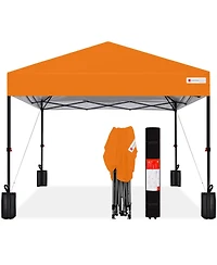 Best Choice Products 12x12ft Easy Setup Pop Up Canopy w/ 1-Button Setup, Wheeled Case, 4 Weight Bags