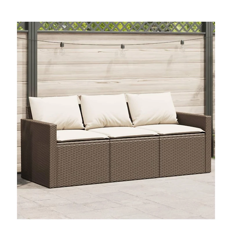Garden Sofa Brown, Cream White