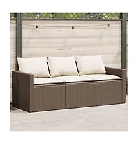 Garden Sofa Brown, Cream White
