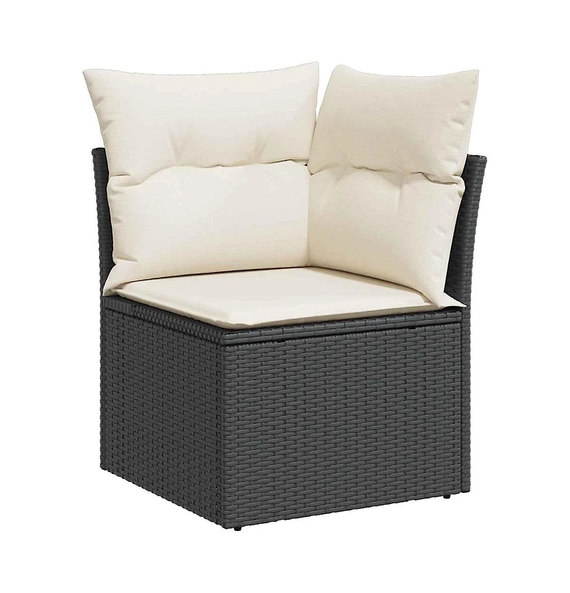vidaXL Garden Sofa Black, Cream White