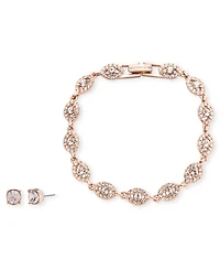 Givenchy Crystal Stone Flex Bracelet and Stud Earrings Set