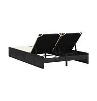 vidaXL Double Sun Lounger Black, Cream White