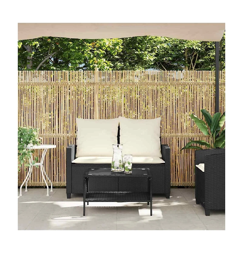 Garden Sofa Black, Cream White Pe Rattan Medium Removable Covers