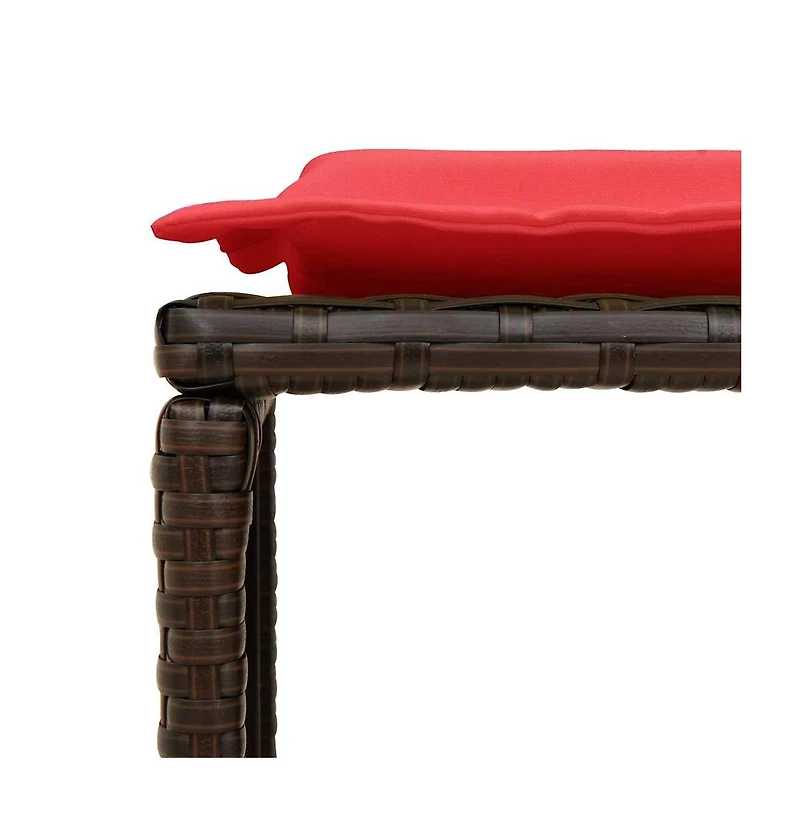 5 Piece Patio Sofa Set with Cushions Stackable Poly Rattan