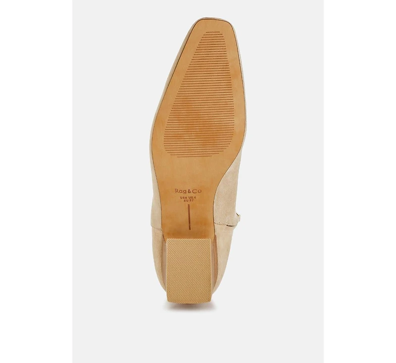 Rag & Co Hakra Flared Heel Suede Boots Women