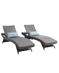 Chic Crate - Waterproof 2-Person Outdoor Chaise Lounge Set, Lightweight Black Patio Furniture - All-Weather Comfort