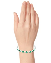 Macy's Pear Sapphire (10.50 ct. t.w.) and White Bracelet (0.04 Sterling Silver