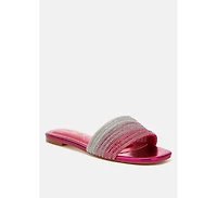 Chrisy Rhinestone Strap Slip On WomenFlats Women
