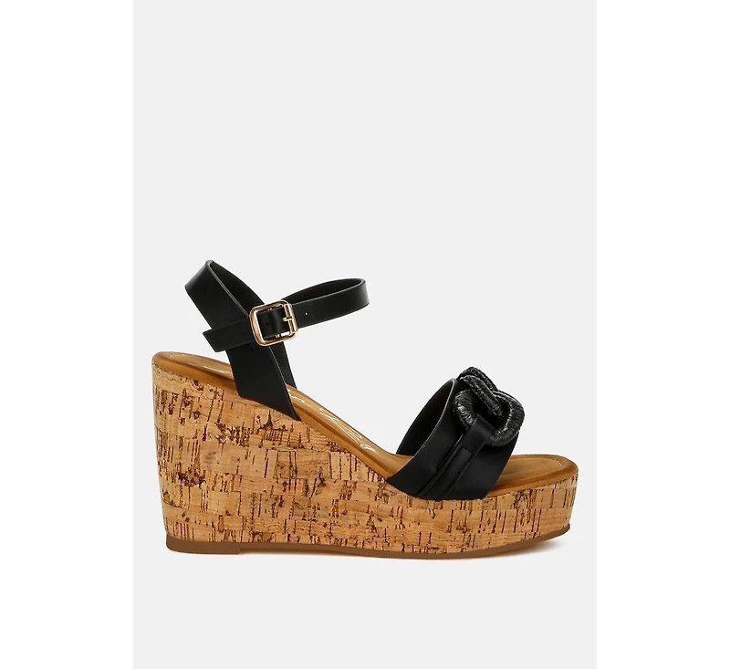 London Rag Emelda Chain Link Detail Wedge Sandals Women