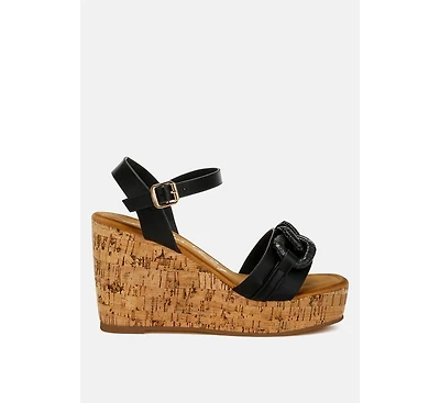 London Rag Emelda Chain Link Detail Wedge Sandals Women