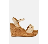 London Rag Emelda Chain Link Detail Wedge Sandals Women