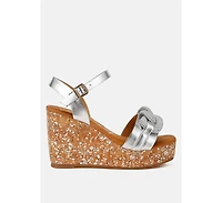 London Rag Emelda Chain Link Detail Wedge Sandals Women