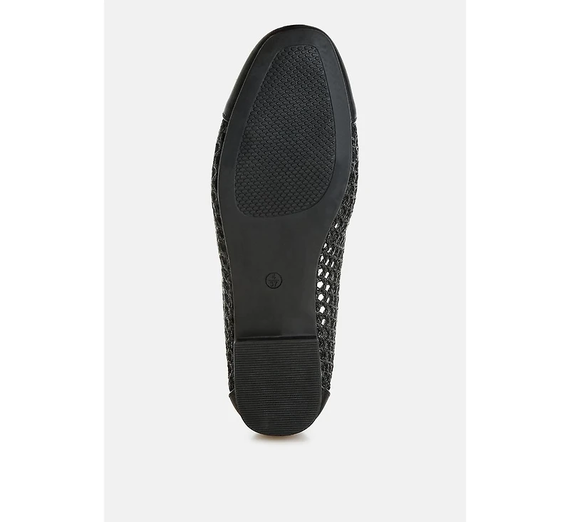 London Rag Omela Woven Bow Detail Ballerinas Women