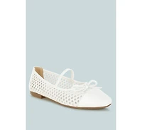 London Rag Omela Woven Bow Detail Ballerinas Women