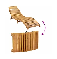 Sunlounger Red Solid acacia wood, 100% polyester cushion Standard