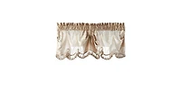 Kate Aurora Danbury Custom Austrian Embroidered Rod Pocket Window Valance Treatment - 54 in. W x 20 L, Cranberry