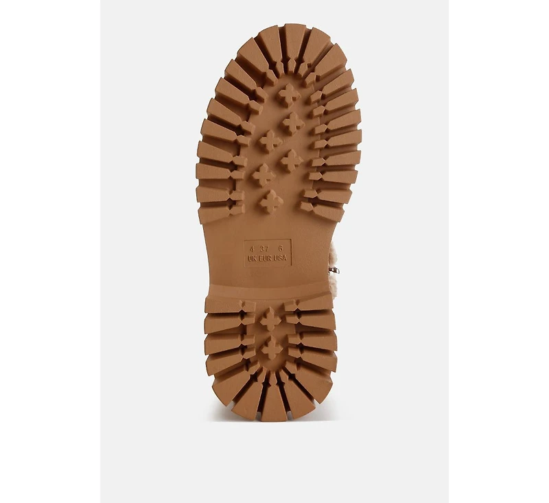 Lapland Fur Detail Calf Length Boots Women