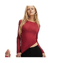Cotton On Women's Ashley Mesh Long Sleeve Top