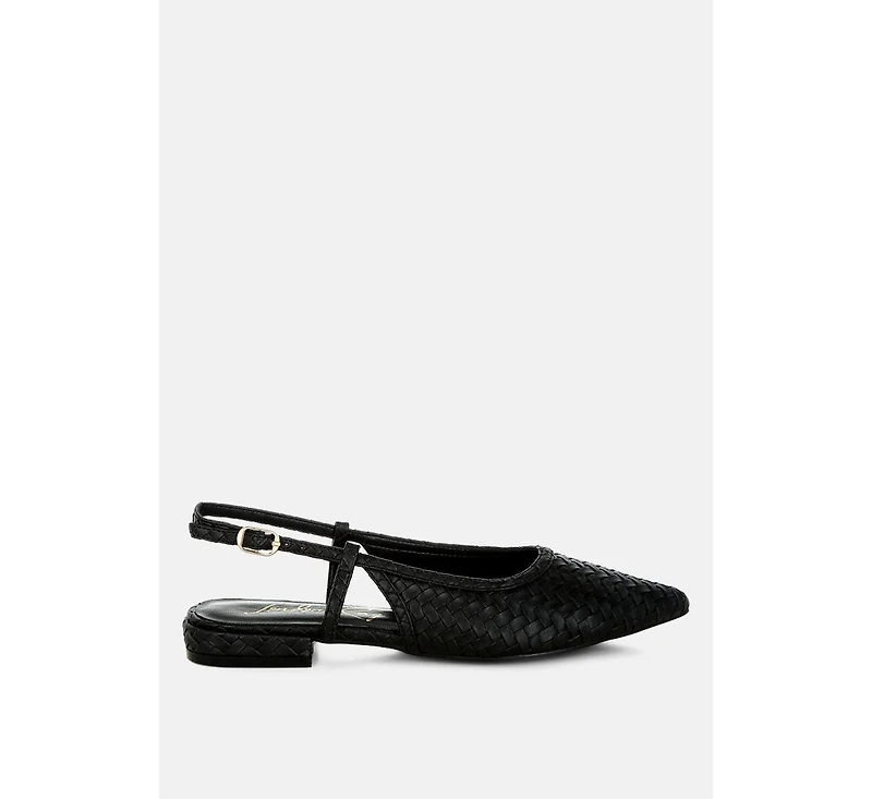 London Rag Womens Kurina Metallic Woven Slingback Sandals