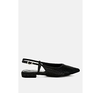 London Rag Womens Kurina Metallic Woven Slingback Sandals