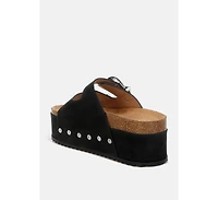 London Rag Zaphod Faux Leather Flatform Slip Ons Women