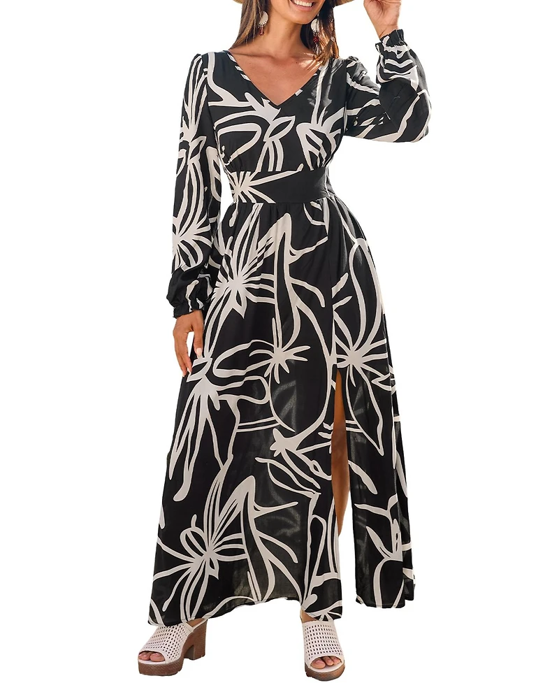 Cupshe Women's Pleated Tie Back Midi Beach Dress