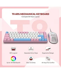 60% Rgb Gaming Keyboard And Mouse Combo - Wired Mechanical Keyboard, 68 Keys Tkl Compact Mini Layout, Gaming Mouse, Up To 6400 Dpi For Pc Gamer