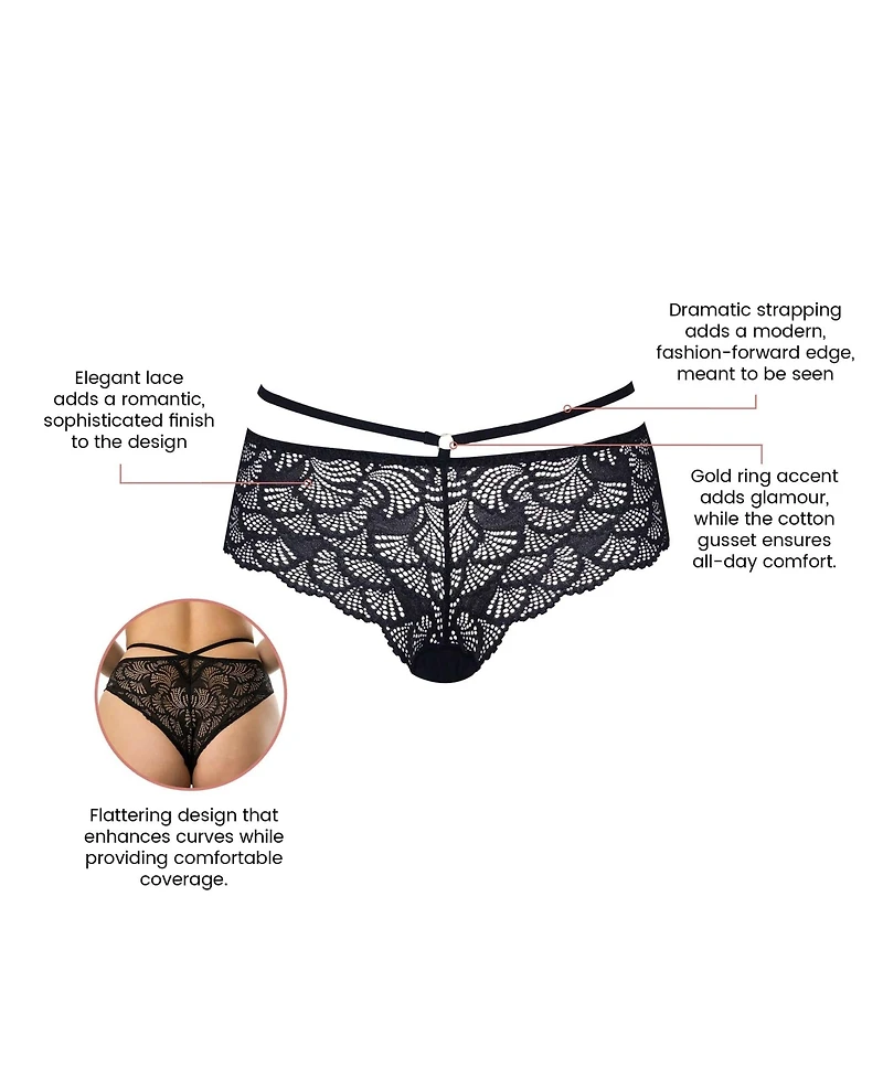 Parfait Women's Olivia Cheeky Lace Hipster With Waist Detail - Black