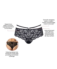 Parfait Women's Olivia Cheeky Lace Hipster With Waist Detail - Black
