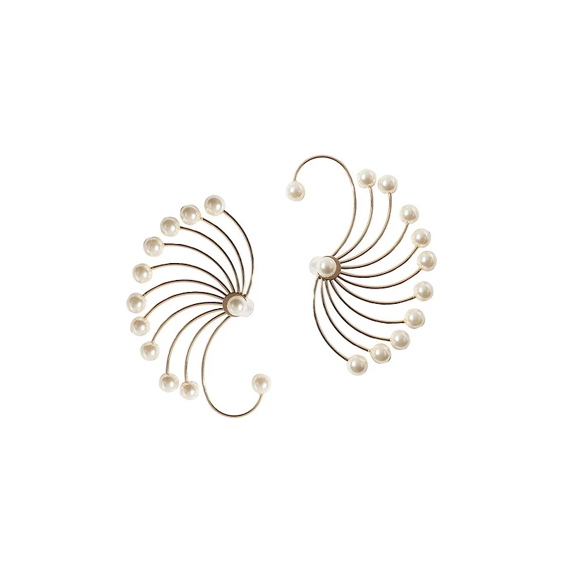 Sohi Gold-Plated Swirl Stud Earrings